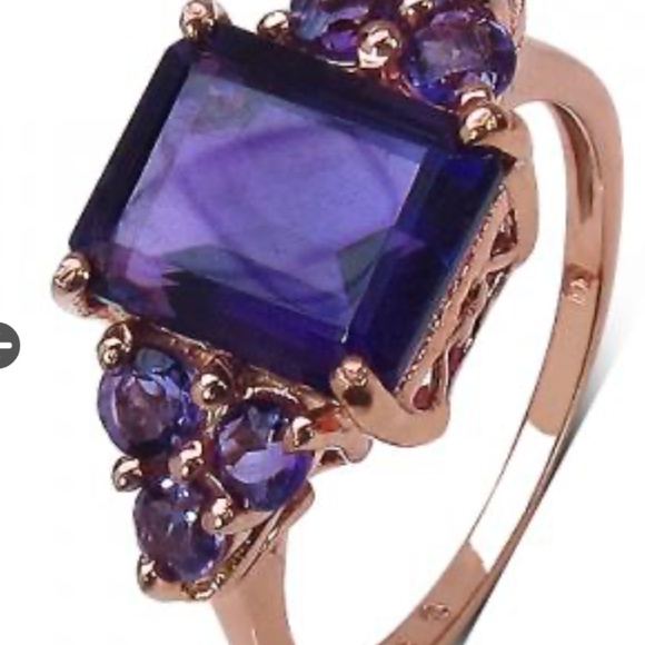 Gorgeous Womens 14K Rose Gold Over Solid Sterling Silver 3.25 CTW Amethyst Size - Picture 2 of 2